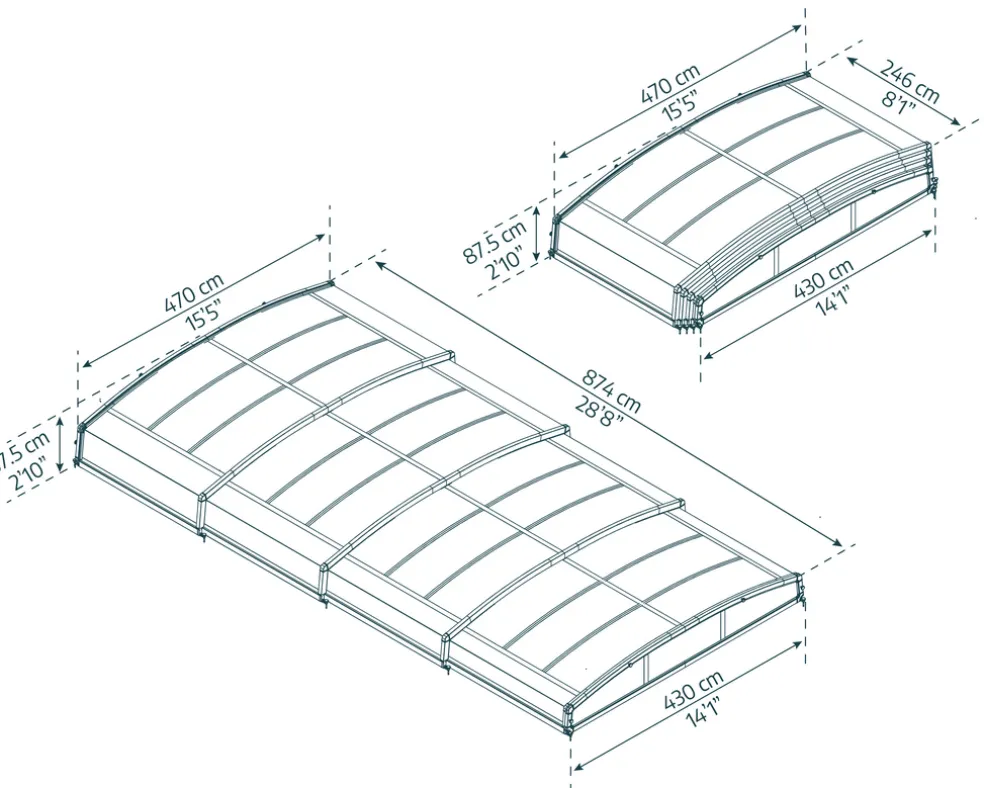 Pooltak Majorca 874 x 470 cm Canopia by Palram