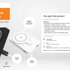 Powerbank Magnetisk 5000mAh Denver