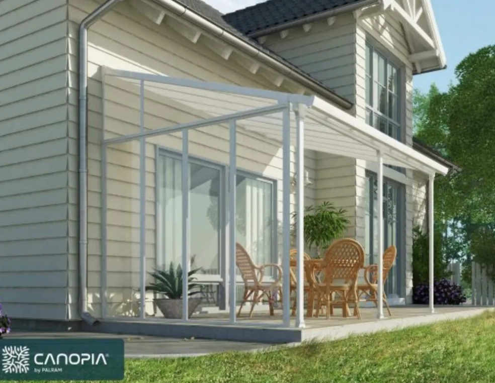 Sidvägg Terrasstak Feria 3 m Vit Canopia by Palram