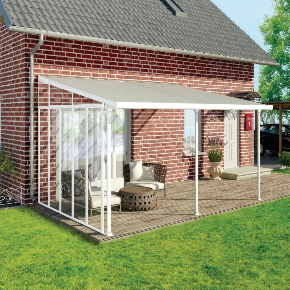 Sidvägg Terrasstak Feria 4 m Vit Canopia by Palram