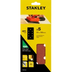 Slippapper med hål K120 5-pack Stanley