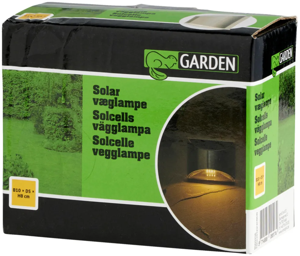 Solcellsvägglampa Rostfritt stål 10 x 8 x 5 cm Garden