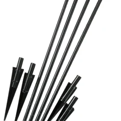 Staketstolpe Stål Svart 106 cm