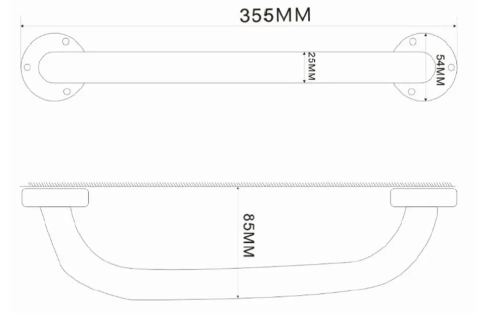 Stödhandtag Krom 30 cm