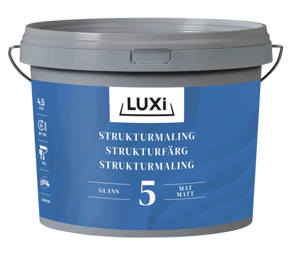 Strukturfärg Vit 4,5 L Luxi