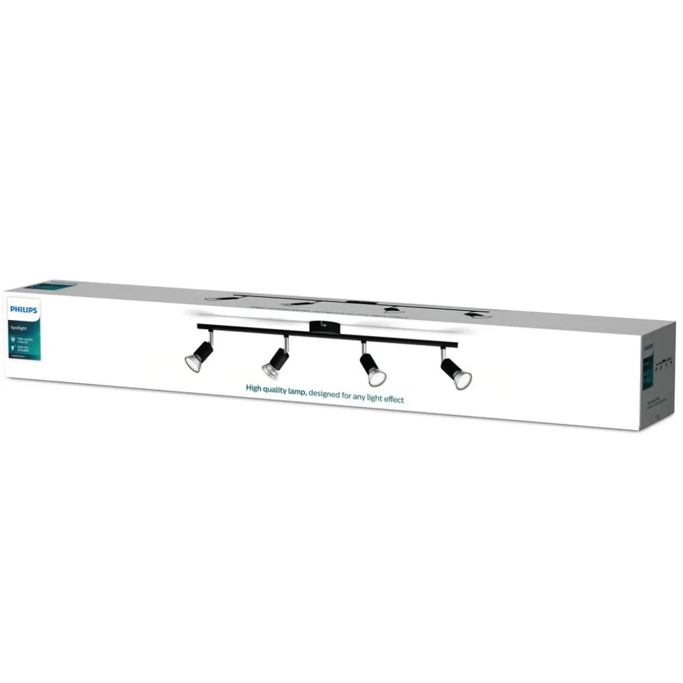 Takspotlight Limbali 4 spots Svart Philips