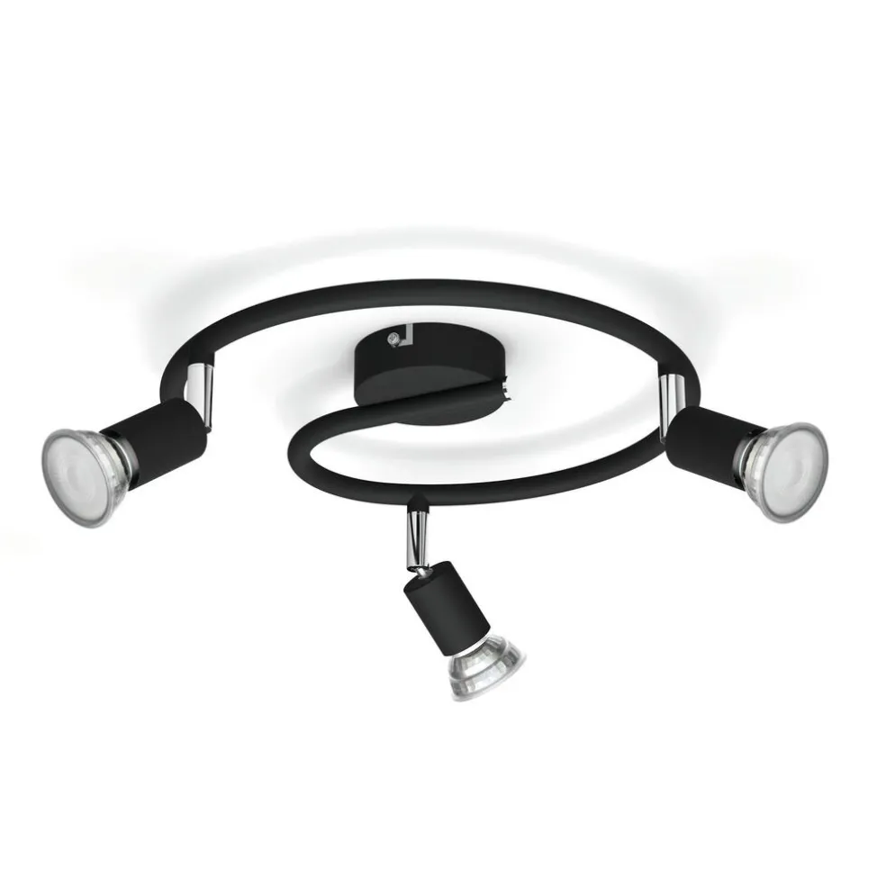 Takspotlight Limbali Spiral 3 spots Svart Philips