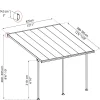 Terrasstak Feria 4 x 4,2 m Vit Canopia by Palram