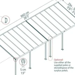 Terrasstak Olympia 25,3 m² Antracit Canopia by Palram