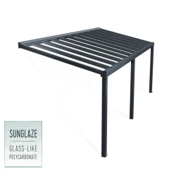 Terrasstak Stockholm 3,4 x 8,1 m Antracit Canopia by Palram