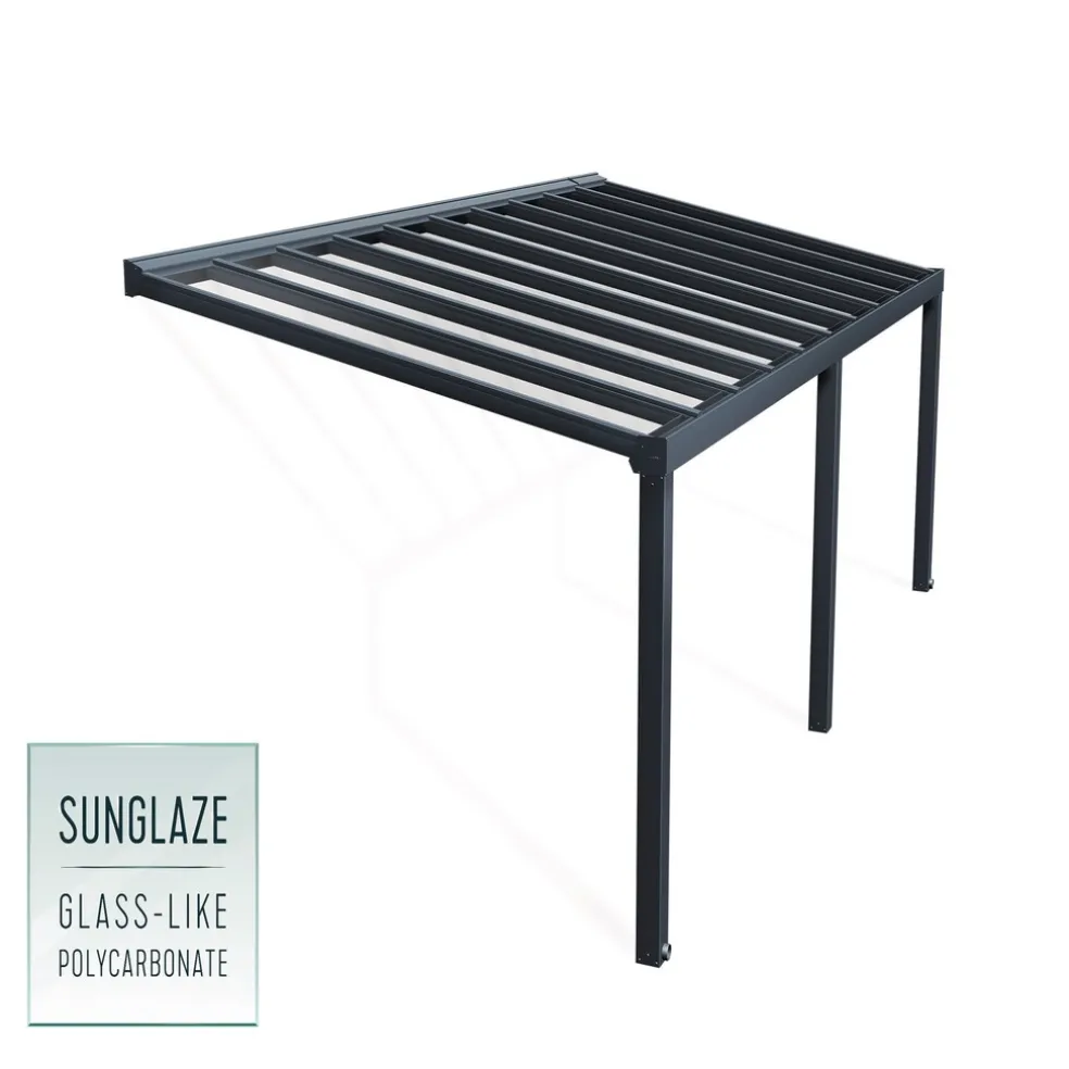 Terrasstak Stockholm 3,4 x 7,4 m Antracit Canopia by Palram