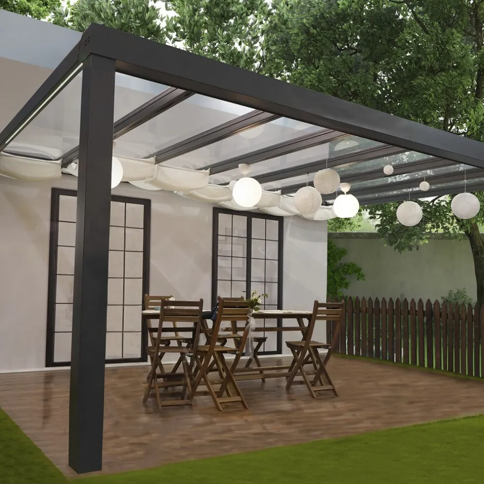 Terrasstak Stockholm 3,4 x 5,2 m Antracit Canopia by Palram
