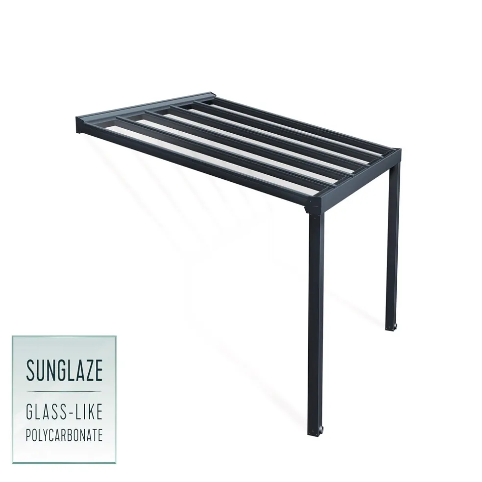 Terrasstak Stockholm 3,4 x 3,7 m Antracit Canopia by Palram