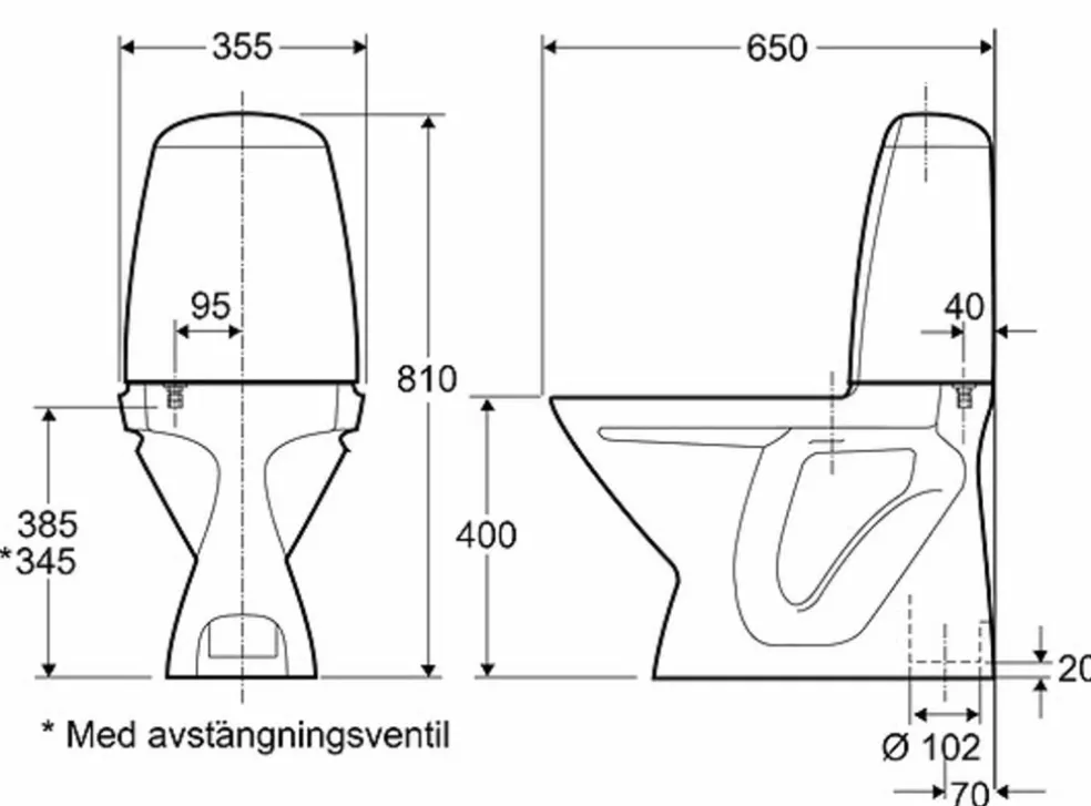 Toalettstol Cera 3860 Ifö