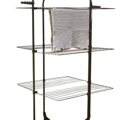 Torkställning på hjul Svart 68 x 68 x 133 cm