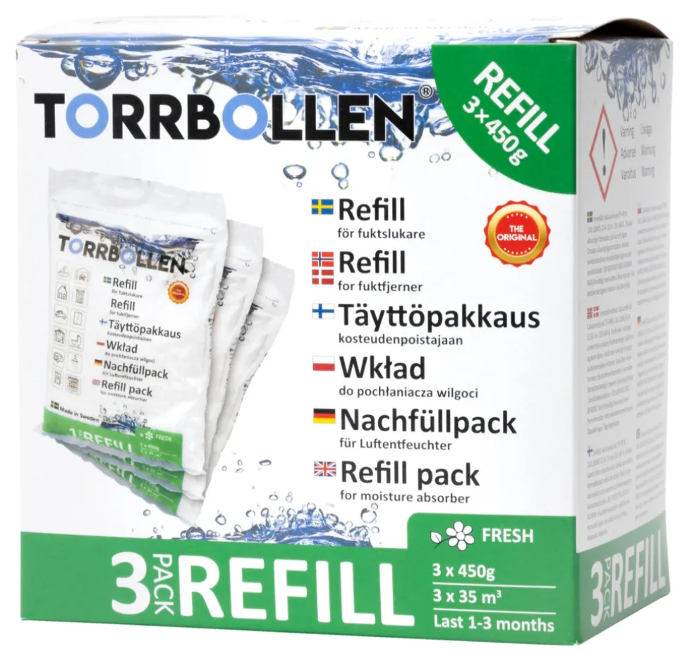 Torrbollen Fresh Refill 3 x 450g
