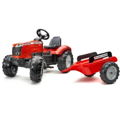 Traktor Massey Ferguson m/släp Röd Falk