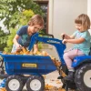 Traktorgrävare New Holland m/släp Blå Falk