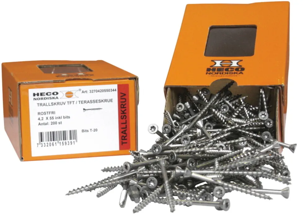 Trallskruv A4 4,2 x 42 mm 200-pack Heco