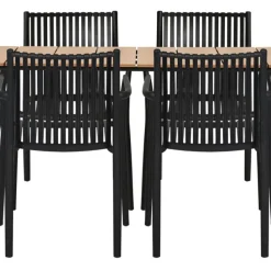 Trädgårdsbord Beijing 148 x 85 x 74 cm Svart/Teak Sunlife