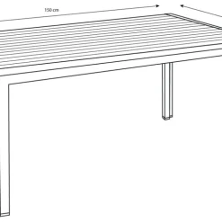 Trädgårdsbord Havanna 150 x 90 cm Sunlife