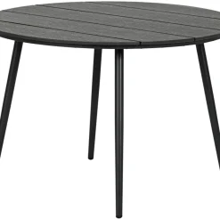 Trädgårdsbord Madrid Svart Ø110 cm Sunlife