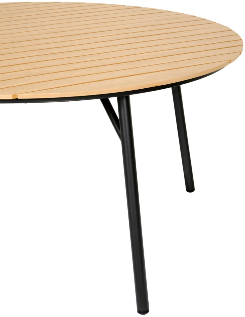 Trädgårdsbord Nebraska Svart/Teak Ø150 cm Sunlife