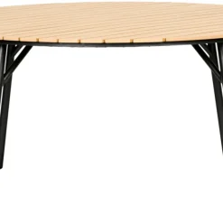 Trädgårdsbord Nebraska Svart/Teak Ø150 cm Sunlife