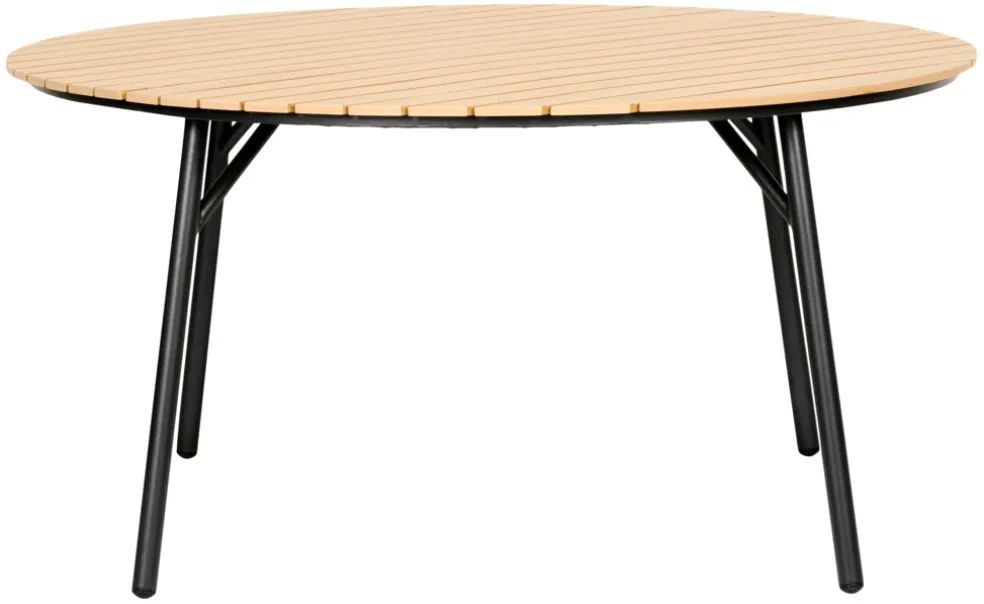 Trädgårdsbord Nebraska Svart/Teak Ø150 cm Sunlife