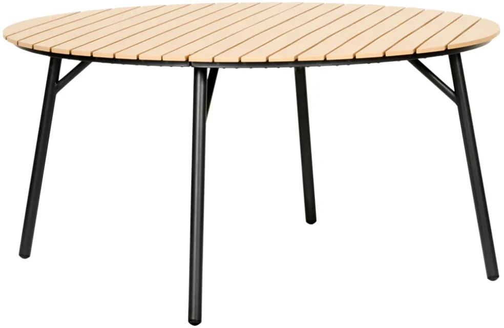 Trädgårdsbord Nebraska Svart/Teak Ø150 cm Sunlife