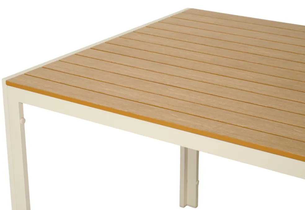 Trädgårdsbord Vermont Sandgrå/Teak 205 x 90 cm Sunlife