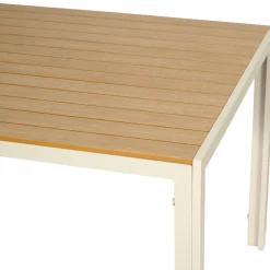 Trädgårdsbord Vermont Sandgrå/Teak 205 x 90 cm Sunlife