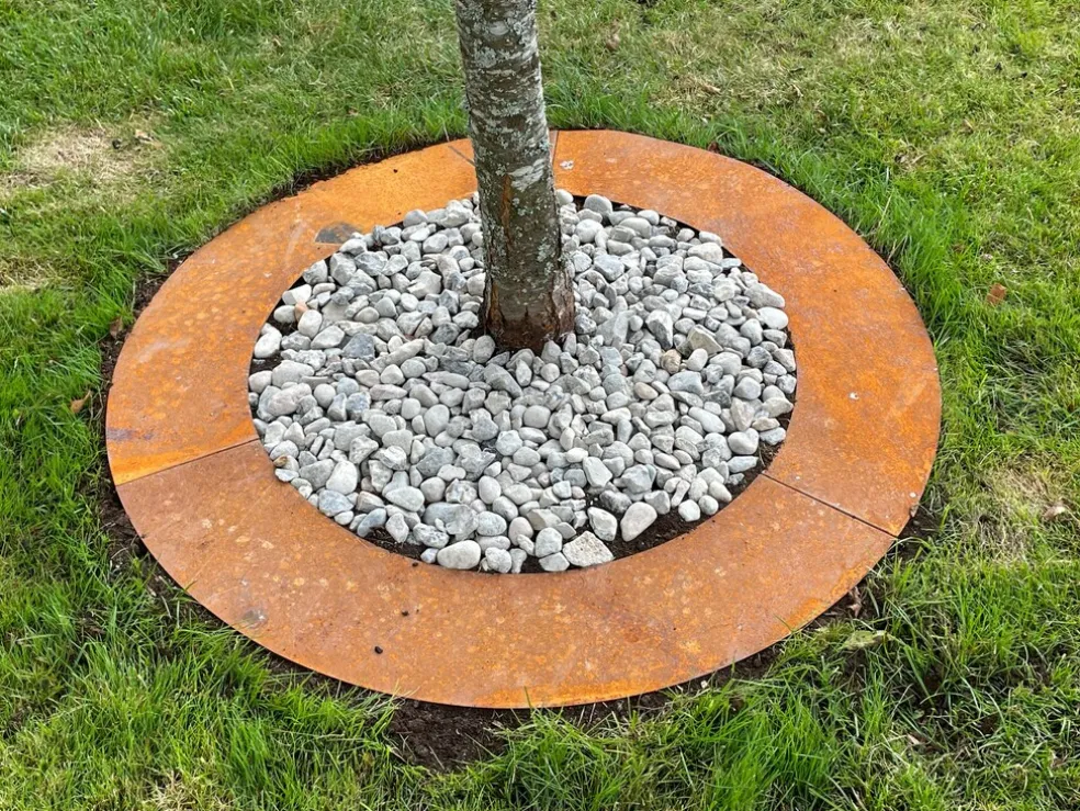 Trädring Stål Obehandlad Platt Ø60 cm