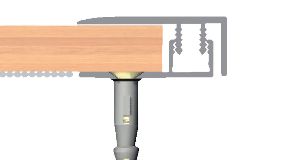 Tröskellist Alu 2 x 30 mm - 1,8 m