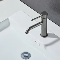 Tvättställsblandare Slim Vinkel Gunmetall 183 mm