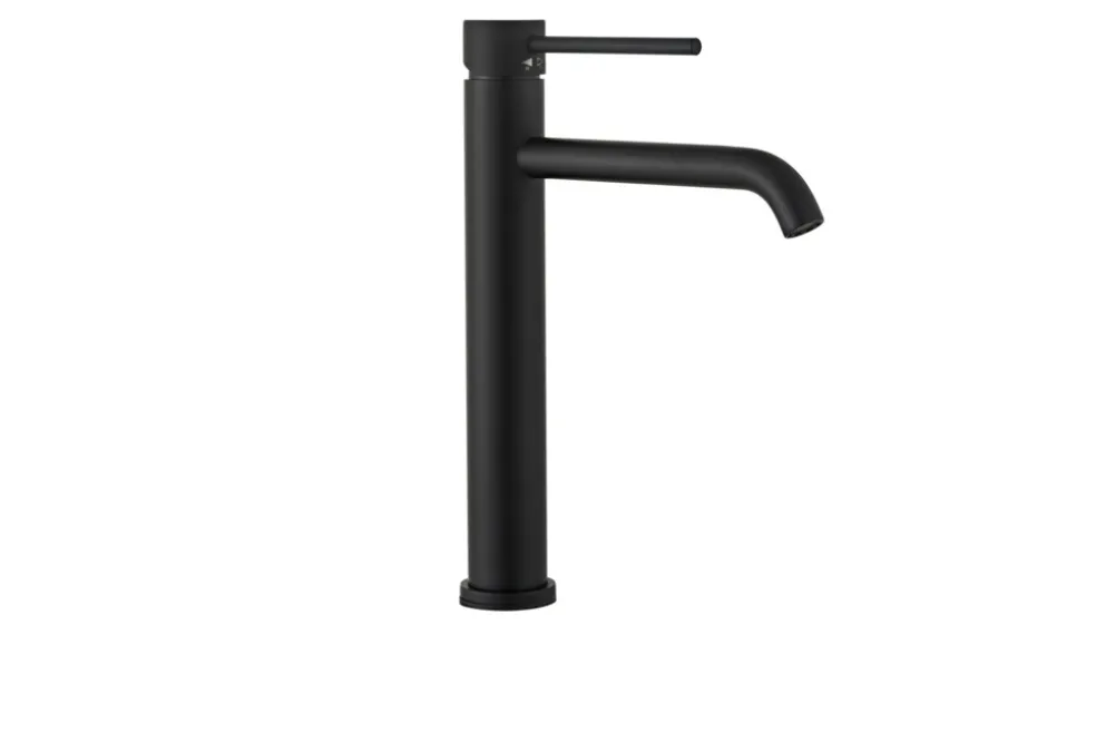 Tvättställsblandare Slim Vinkel Svart 282 mm