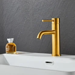 Tvättställsblandare Slim Vinkel Mässing 183 mm