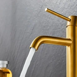 Tvättställsblandare Slim Vinkel Mässing 183 mm