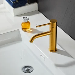 Tvättställsblandare Slim Vinkel Mässing 183 mm