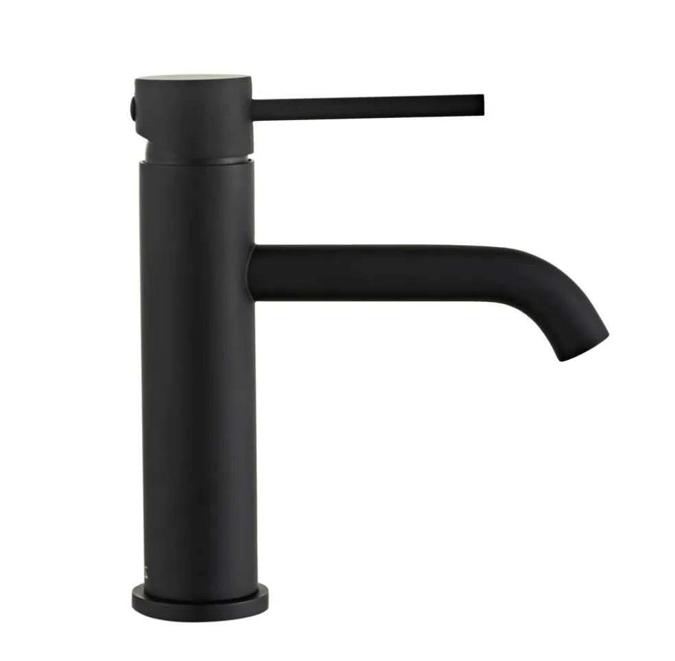 Tvättställsblandare Slim Vinkel Svart 183 mm
