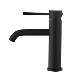 Tvättställsblandare Slim Vinkel Svart 183 mm