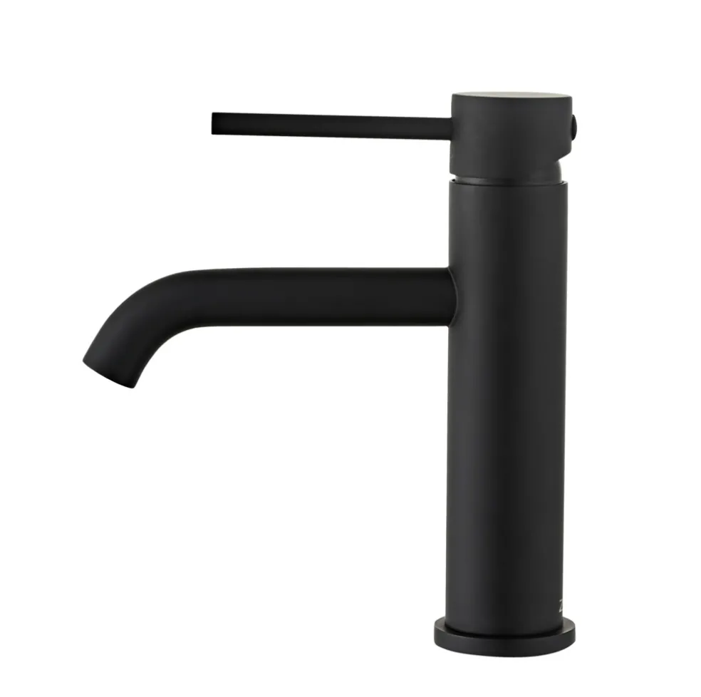 Tvättställsblandare Slim Vinkel Svart 183 mm