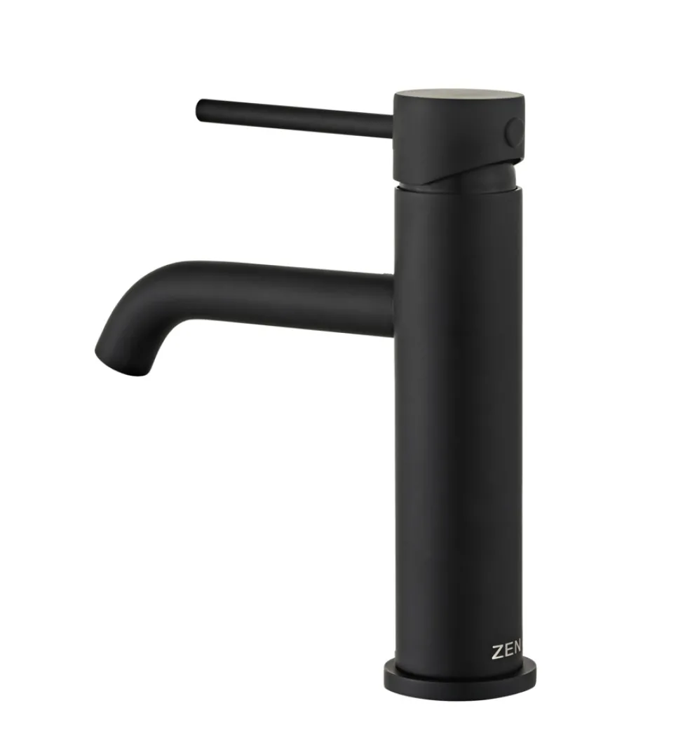 Tvättställsblandare Slim Vinkel Svart 183 mm