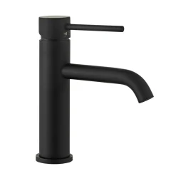 Tvättställsblandare Slim Vinkel Svart 183 mm