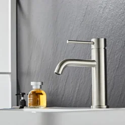 Tvättställsblandare Slim Vinkel Borstad 183 mm
