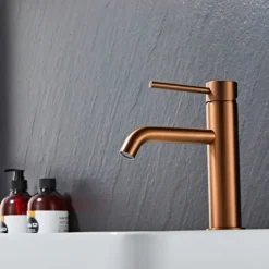 Tvättställsblandare Slim Vinkel Koppar 183 mm
