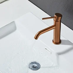 Tvättställsblandare Slim Vinkel Koppar 183 mm