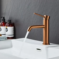 Tvättställsblandare Slim Vinkel Koppar 183 mm
