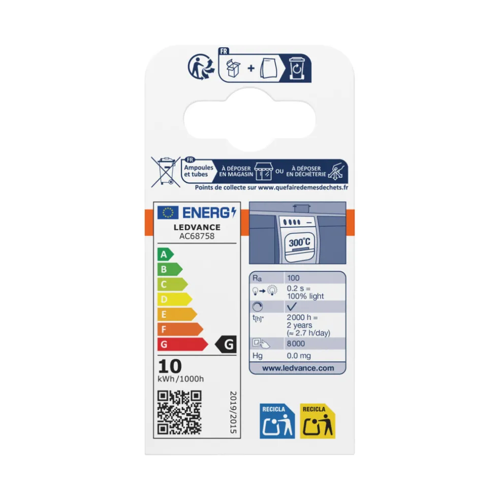 Ugnslampa 10W G4 2-pack Osram