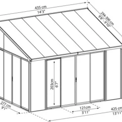 Uterum Sanremo Vit 3 x 4,25 m Canopia by Palram